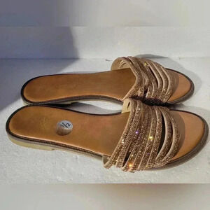 American exchange gold/ Shiny rhinestone 8.5 sandals